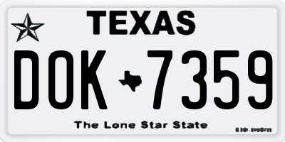TX license plate DOK7359