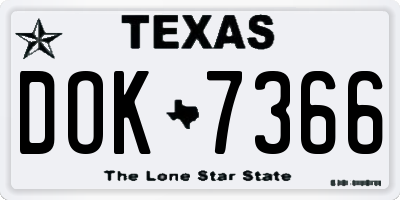 TX license plate DOK7366