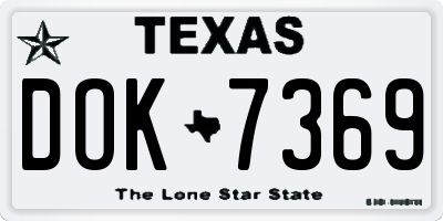 TX license plate DOK7369