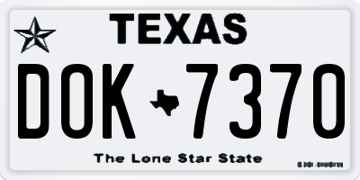 TX license plate DOK7370