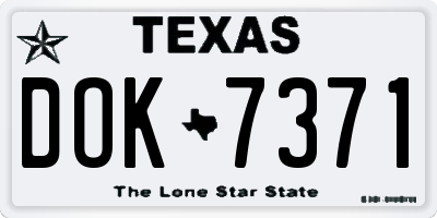 TX license plate DOK7371