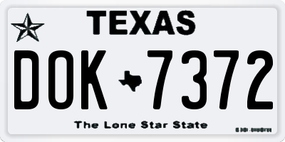 TX license plate DOK7372