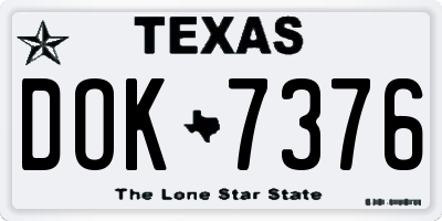 TX license plate DOK7376