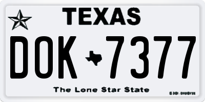 TX license plate DOK7377