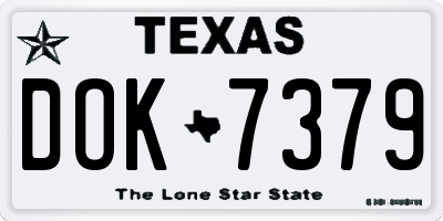 TX license plate DOK7379