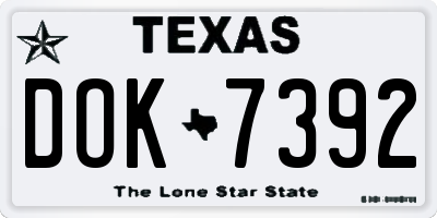 TX license plate DOK7392