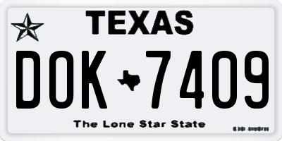 TX license plate DOK7409