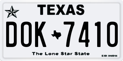 TX license plate DOK7410