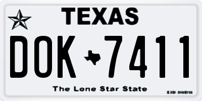 TX license plate DOK7411