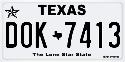 TX license plate DOK7413