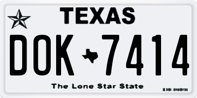 TX license plate DOK7414