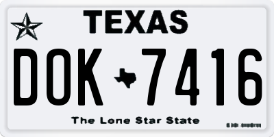 TX license plate DOK7416
