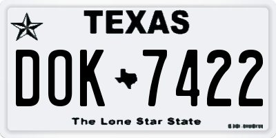 TX license plate DOK7422
