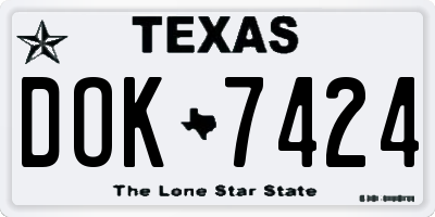TX license plate DOK7424