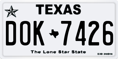 TX license plate DOK7426