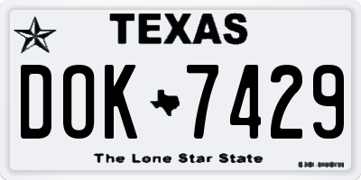 TX license plate DOK7429