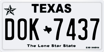 TX license plate DOK7437
