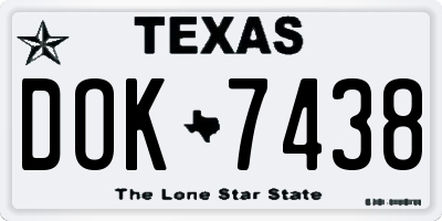 TX license plate DOK7438