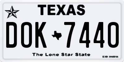 TX license plate DOK7440