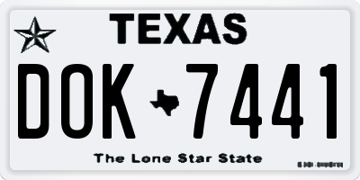 TX license plate DOK7441