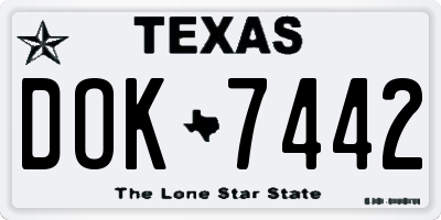 TX license plate DOK7442