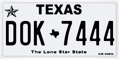 TX license plate DOK7444