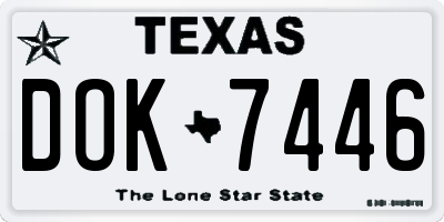 TX license plate DOK7446