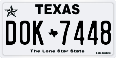 TX license plate DOK7448