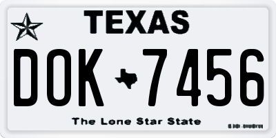 TX license plate DOK7456