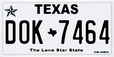 TX license plate DOK7464