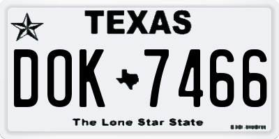 TX license plate DOK7466