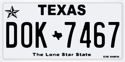 TX license plate DOK7467