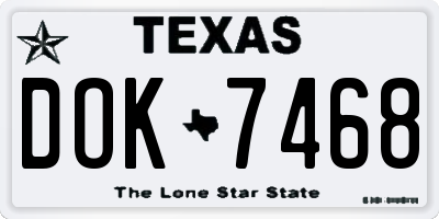 TX license plate DOK7468