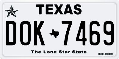 TX license plate DOK7469