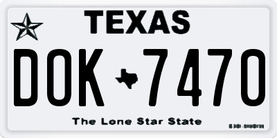 TX license plate DOK7470