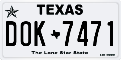 TX license plate DOK7471