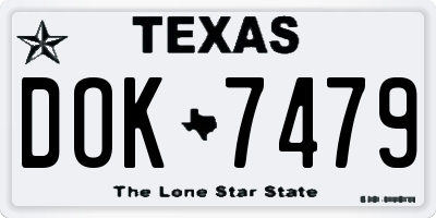 TX license plate DOK7479