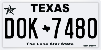 TX license plate DOK7480