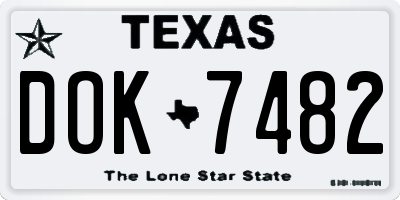TX license plate DOK7482