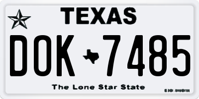 TX license plate DOK7485