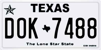 TX license plate DOK7488