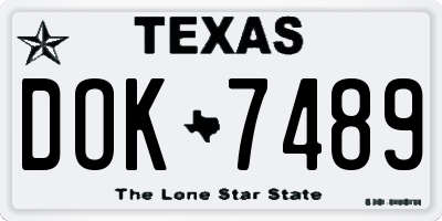 TX license plate DOK7489