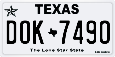 TX license plate DOK7490