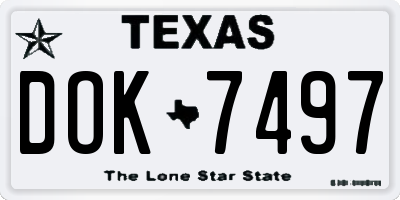 TX license plate DOK7497