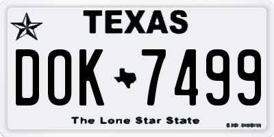 TX license plate DOK7499