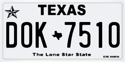 TX license plate DOK7510