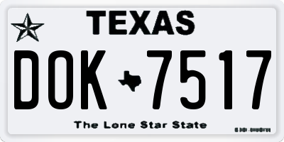 TX license plate DOK7517