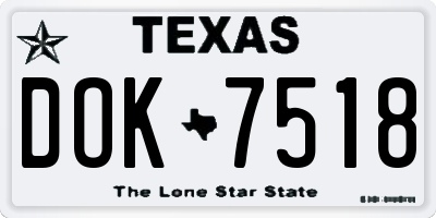 TX license plate DOK7518