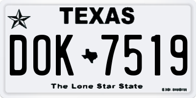 TX license plate DOK7519