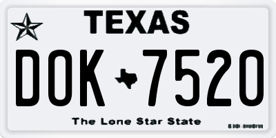 TX license plate DOK7520